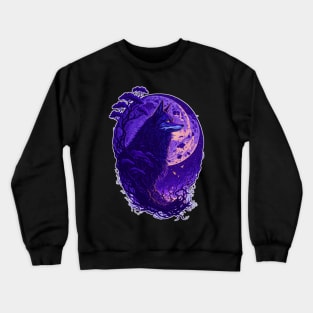 Night Wolf in full moon Crewneck Sweatshirt